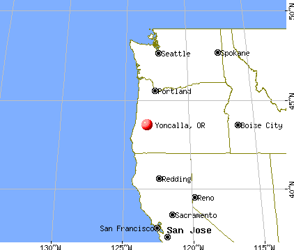 Yoncalla, Oregon map