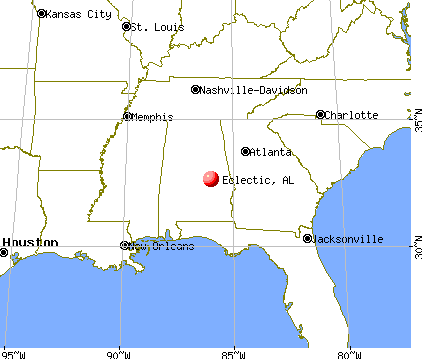 Eclectic, Alabama map
