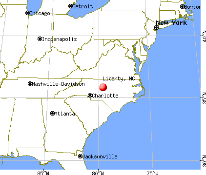 Liberty, North Carolina map