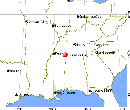 Burnsville, Mississippi map