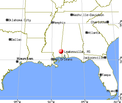 Leakesville, Mississippi map