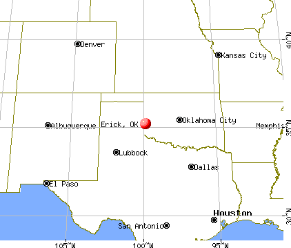 Erick, Oklahoma map