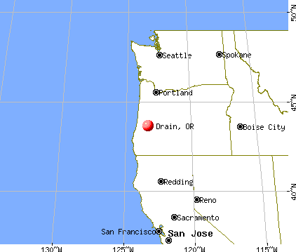 Drain, Oregon map