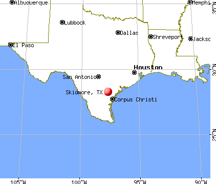 Skidmore, Texas map