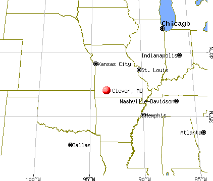 Clever, Missouri map