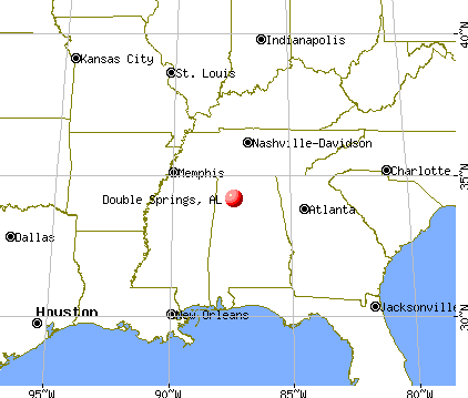 Double Springs, Alabama map