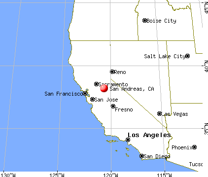 San Andreas, California map