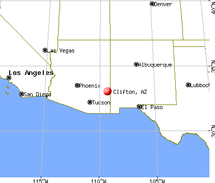 Clifton, Arizona map