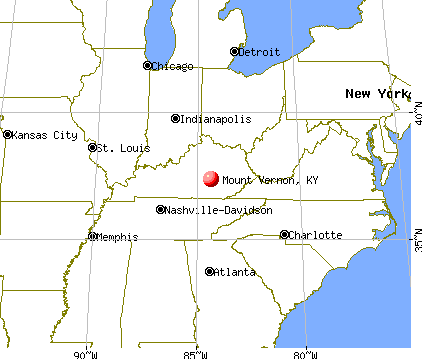 Mount Vernon, Kentucky map