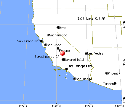 Strathmore, California map
