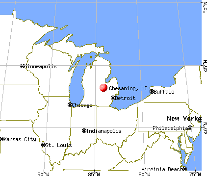 Chesaning, Michigan map