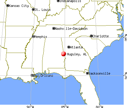 Huguley, Alabama map