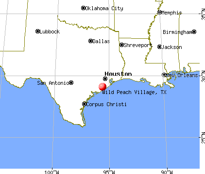 Wild Peach Village, Texas map