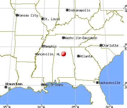 Hanceville, Alabama map