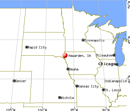 Hawarden, Iowa map