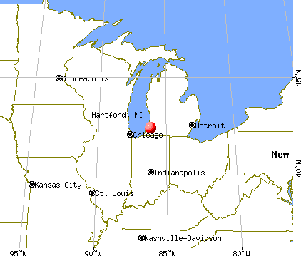 Hartford, Michigan map