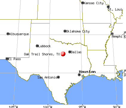 Oak Trail Shores, Texas map