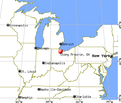 Stony Prairie, Ohio map