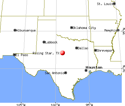 Rising Star, Texas map