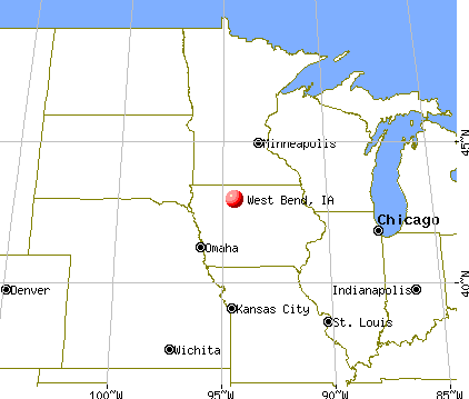 West Bend, Iowa map