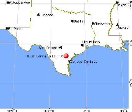 Blue Berry Hill, Texas map