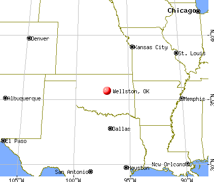 Wellston, Oklahoma map