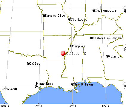 Gillett, Arkansas map