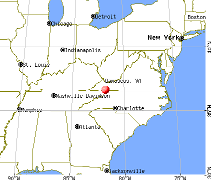 Damascus, Virginia map