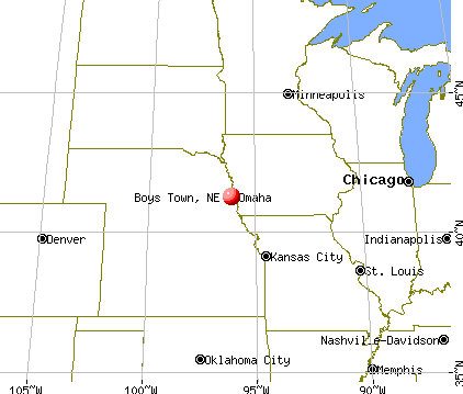 Boys Town, Nebraska map
