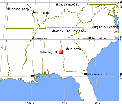 Wedowee, Alabama map