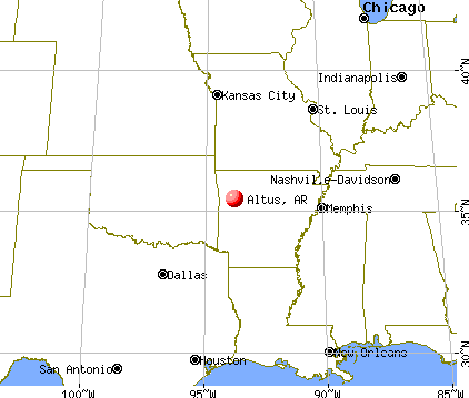 Altus, Arkansas map