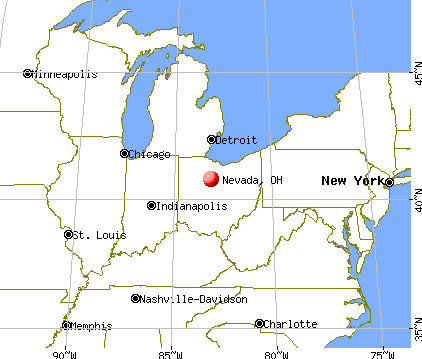 Nevada, Ohio map