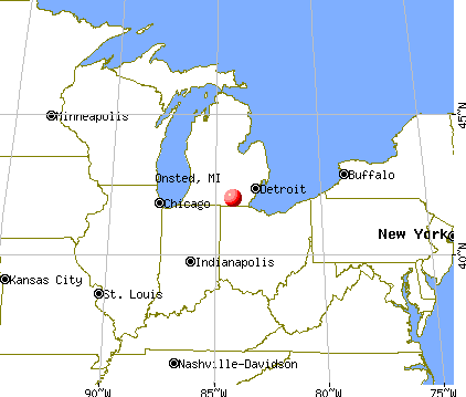 Onsted, Michigan map