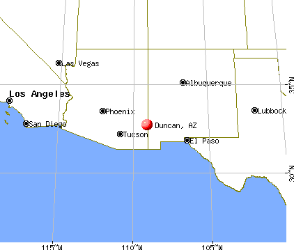 Duncan, Arizona map