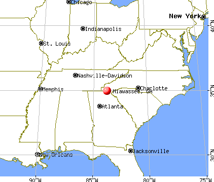 Hiawassee, Georgia map