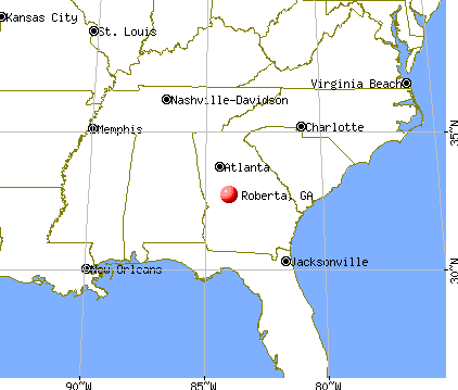 Roberta, Georgia map