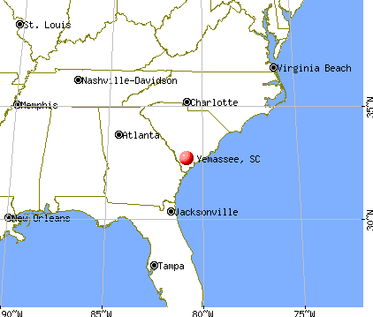 Yemassee, South Carolina map