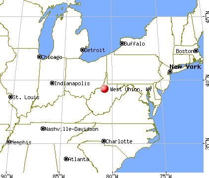 West Union, West Virginia map