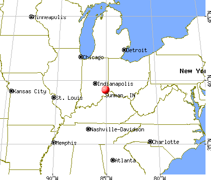 Sunman, Indiana map