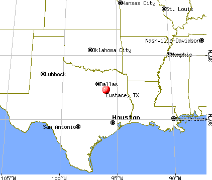 Eustace, Texas map