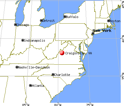 Craigsville, Virginia map