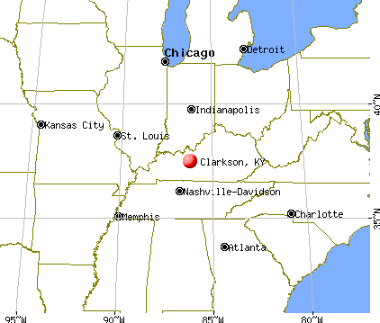 Clarkson, Kentucky map