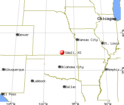 Udall, Kansas map