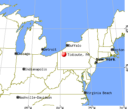 Tidioute, Pennsylvania map