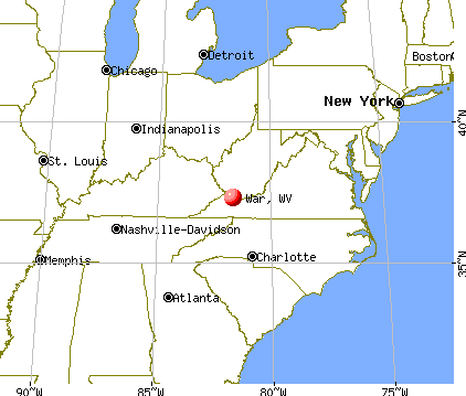 War, West Virginia map