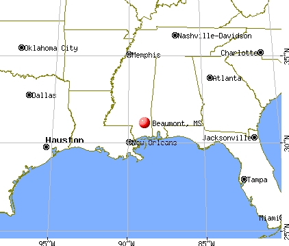 Beaumont, Mississippi map