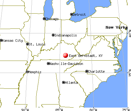 East Bernstadt, Kentucky map