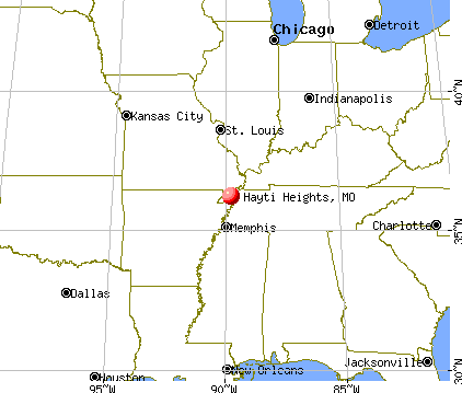 Hayti Heights, Missouri map