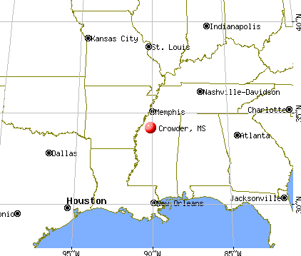 Crowder, Mississippi map