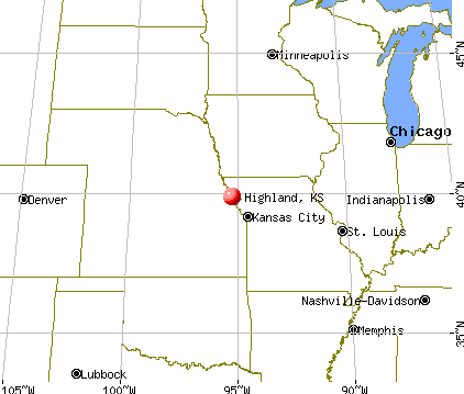 Highland, Kansas map